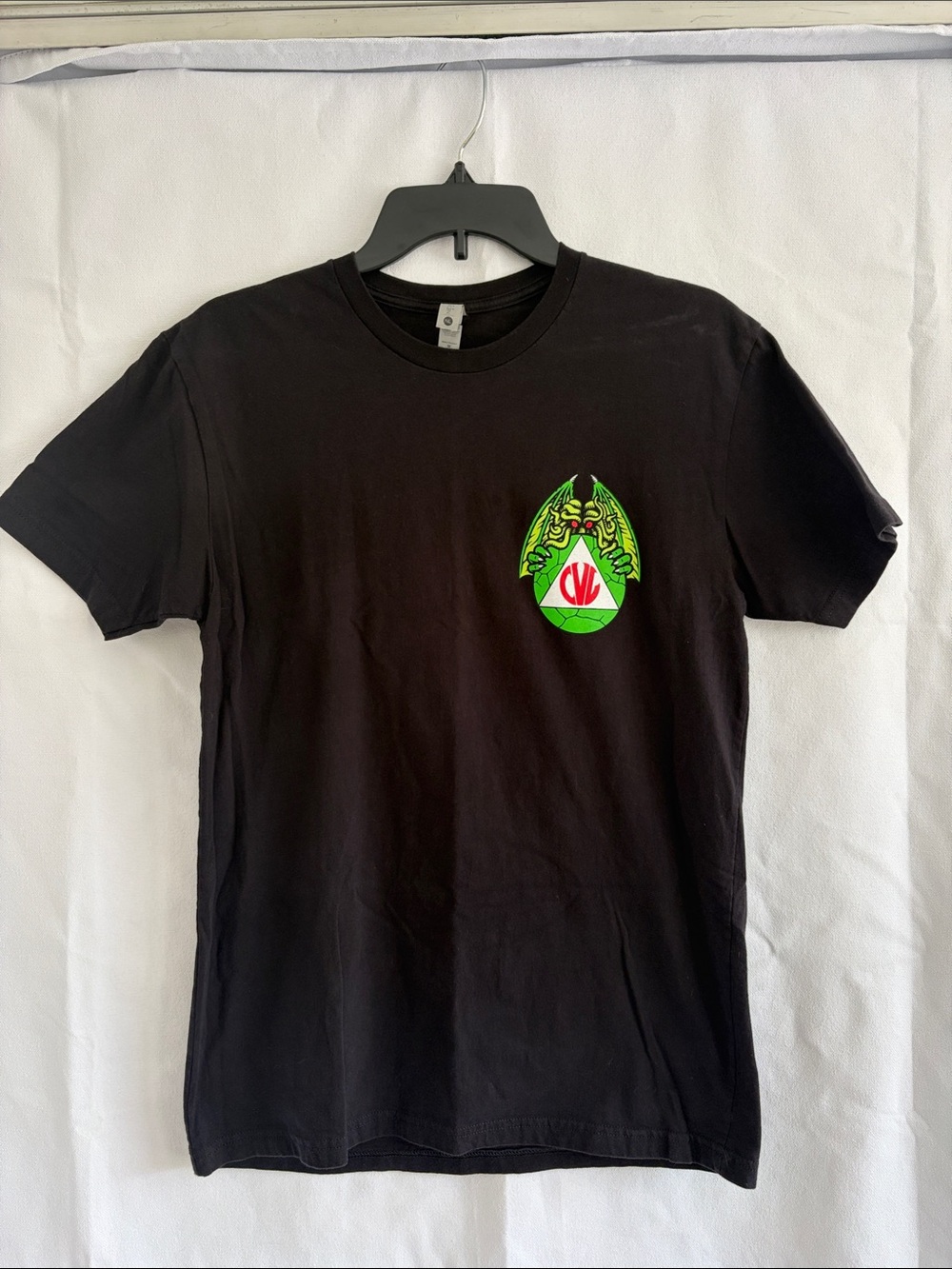 Civil Black Short Sleeve Tee with Green Crest Graphic - Next Level Apparel shirt